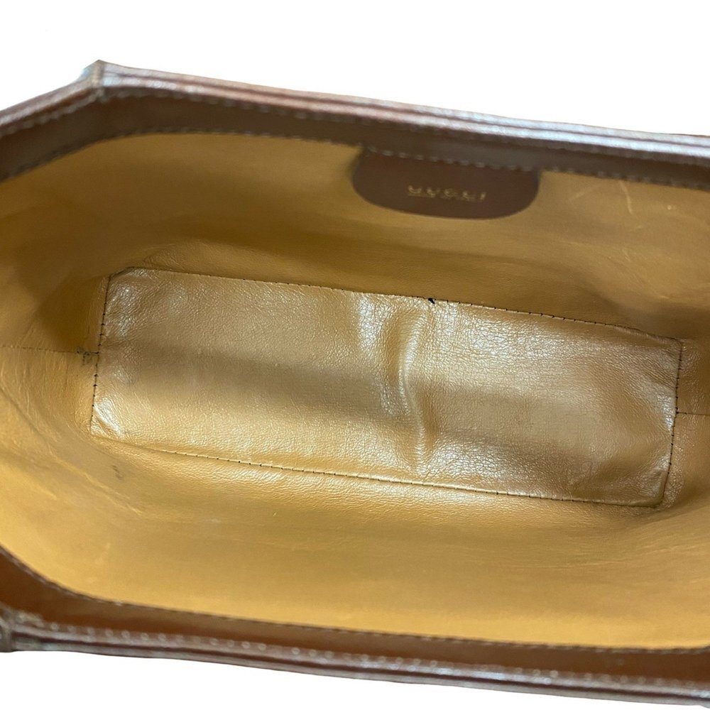 GUCCI Brown Leather Bamboo Shoulder Bag - Picture 9 of 10
